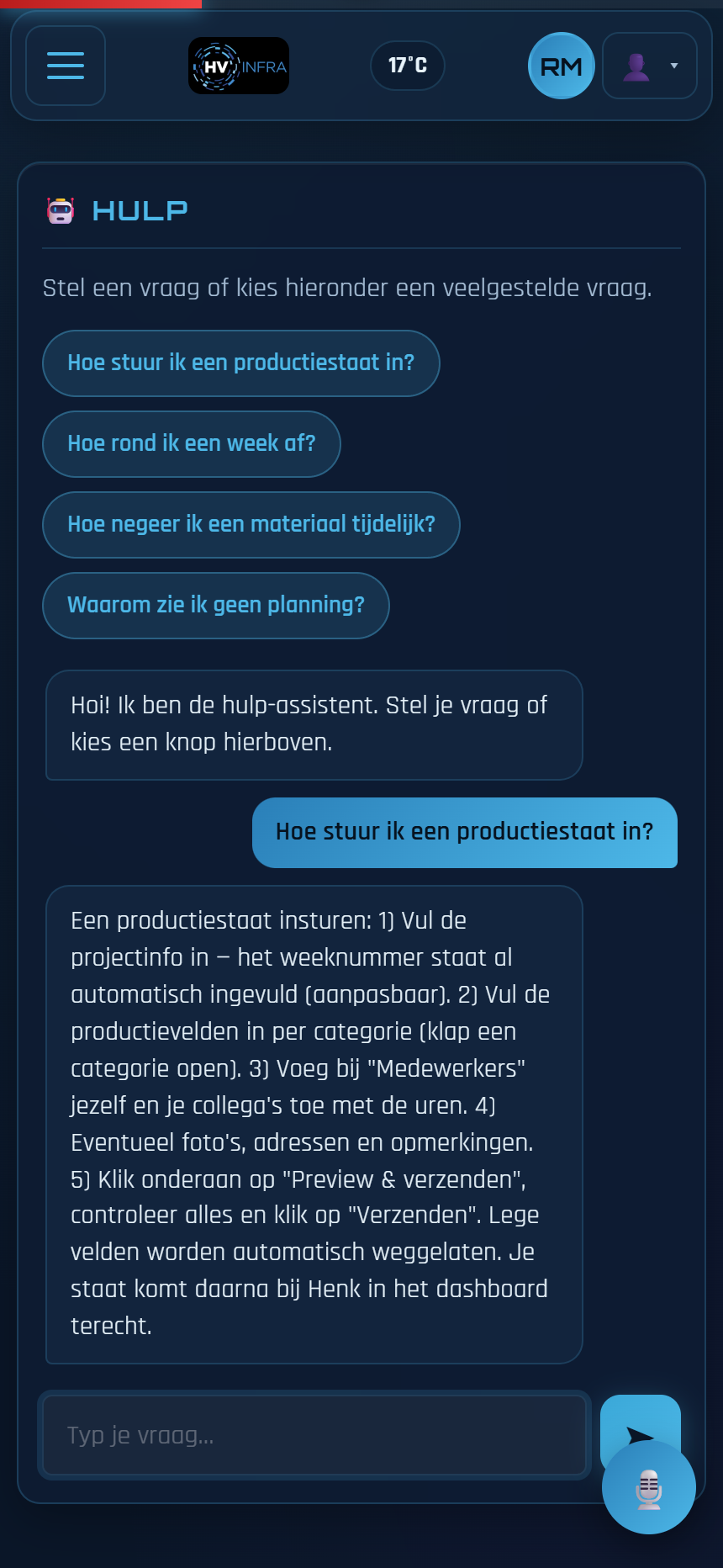 Ingebouwde hulp-assistent in FieldNova die vragen van monteurs direct beantwoordt
